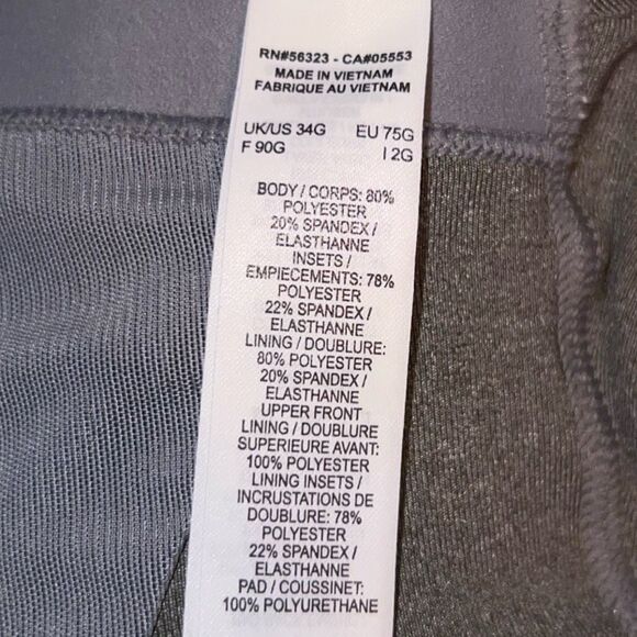 Nike Dri Fit Gray Sports Bra Size 34G - Picture 3 of 6